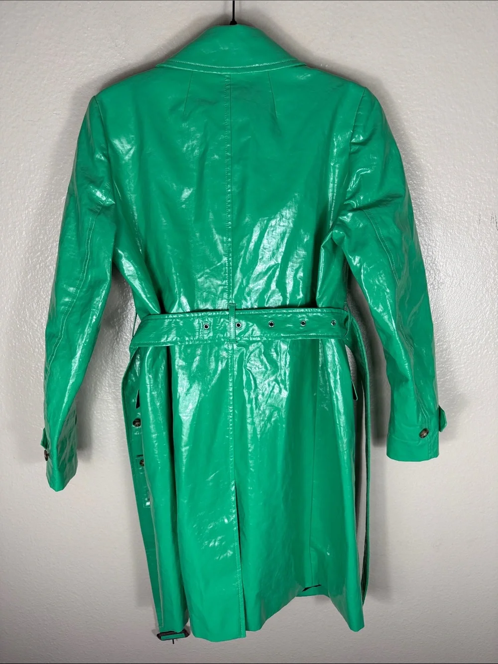 J. Crew Collection Trench Coat in Laminated Linen in Summer Green - Picture 8 of 9